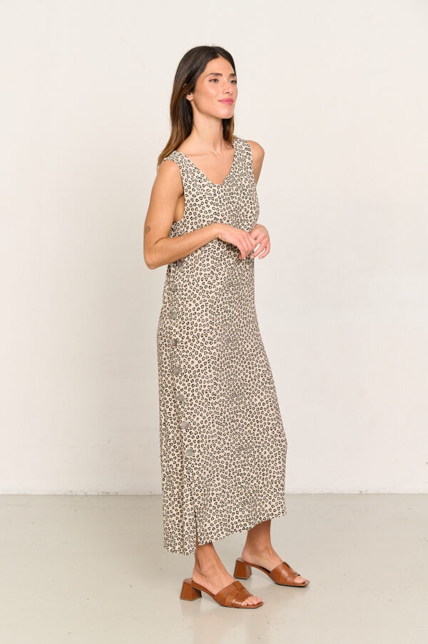 BMB & Co Vestido Animal Print Botones - Imagen 3