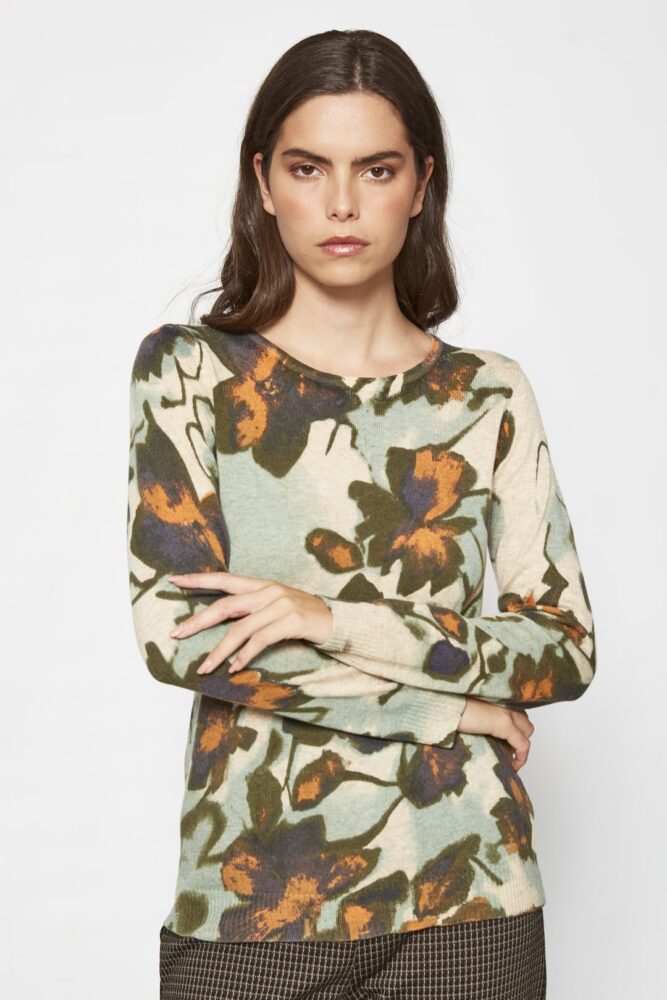 MDM Jersey de punto con dibujo floral