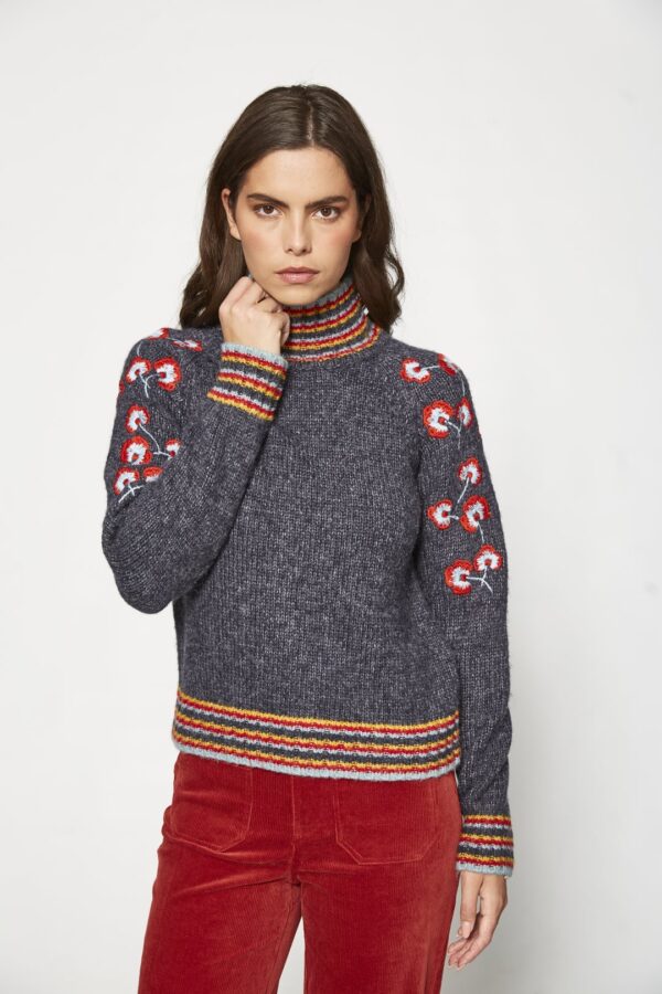 MDM Jersey cuello alto con bordados - Imagen 3