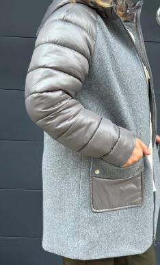 Parka Combinada Gris