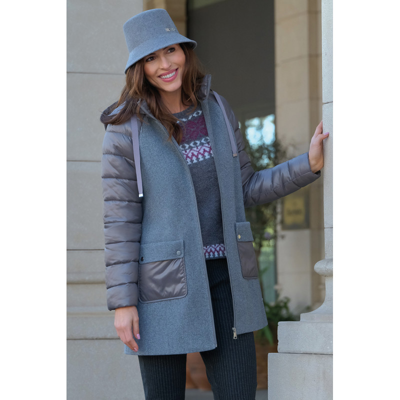 Parka Combinada Gris