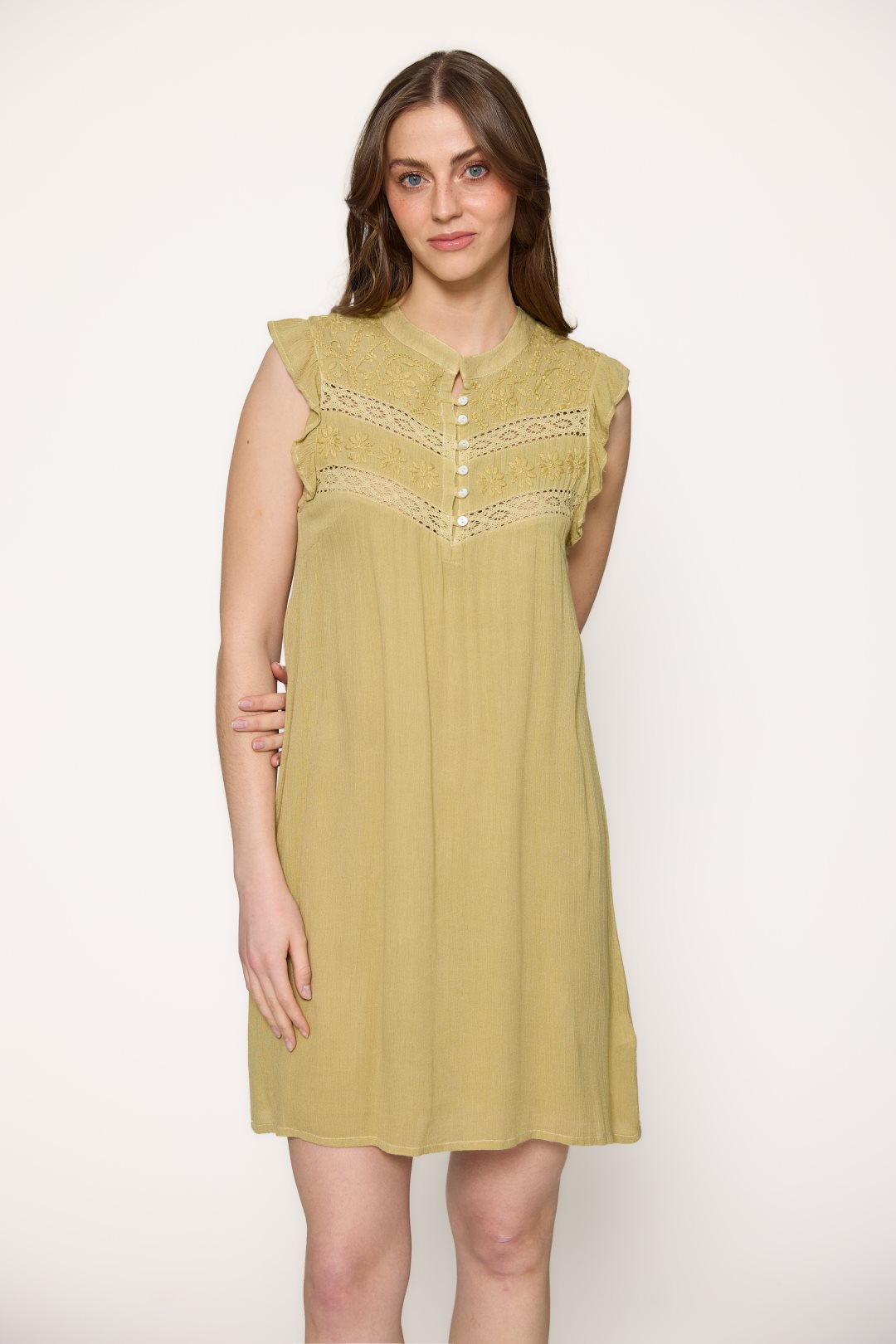 MdM Vestido con encaje y botones