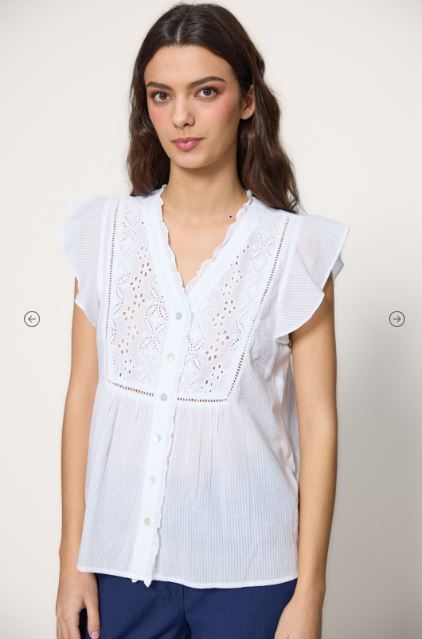 MdM Camisa Blanca Con Vuelo En La Manga