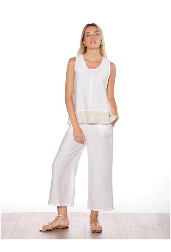 Chatelet BLUSA SIN MANGAS ADORNO MALLA Dorada